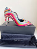BRAND NEW PAUL SMITH ETTY SWIRL MULTI COLOURED LEATHER HEELS SIZE 4/37