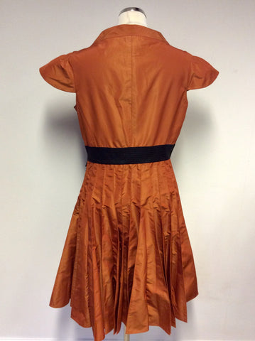 BRAND NEW KAREN MILLEN ORANGE & BLACK TRIM DRESS SIZE 14
