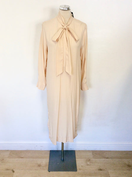 BRAND NEW MARKS & SPENCER AUTOGRAPH NUDE PUSSY BOW TIE DRESS SIZE 10