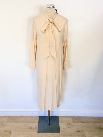 BRAND NEW MARKS & SPENCER AUTOGRAPH NUDE PUSSY BOW TIE DRESS SIZE 10