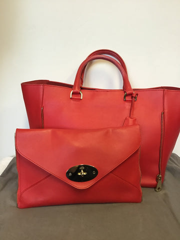 MULBERRY HIBISCUS CLASSIC WILLOW SILKY CALF LEATHER TOTE BAG
