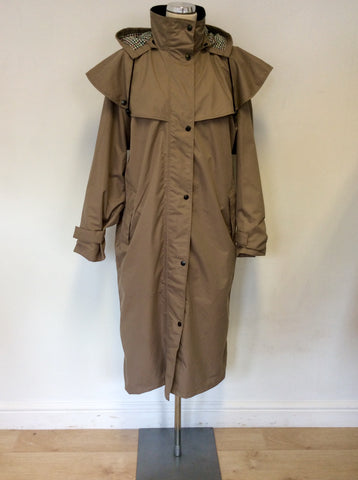 COUNTRY ESTATE LIGHT BROWN WATERPROOF RIDING COAT SIZE 14