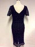 MARKS & SPENCER AUTOGRAPH BLACK LACE PENCIL DRESS SIZE 8