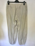 NOA NOA BEIGE LINEN PLEATED TAPERED HEM TROUSERS SIZE S