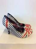 NEW EX DISPLAY IRREGULAR CHOICE STRIPE,SPOT & FLORAL PRINT HEELS SIZE 6/39