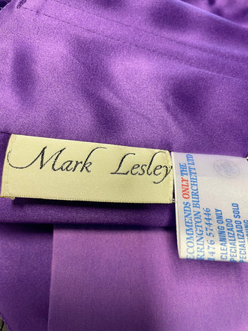 MARK LESLEY PURPLE BEAD & SEQUIN EMBELLISHED STRAPLESS COCKTAIL DRESS SIZE 10