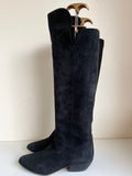 WALTER STEIGER BLACK SUEDE KNEE LENGTH BOOTS SIZE 4/37