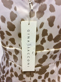BRAND NEW GINA BACCONI IVORY & BEIGE PRINT DRESS & BOLERO JACKET SIZE 12