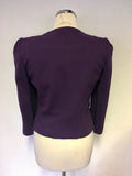 PHASE EIGHT PURPLE HOOK & EYE FASTEN BOX JACKET SIZE 10