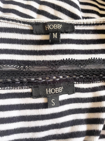 HOBBS BLACK & WHITE STRIPED CAMISOLE TOP & CARDIGAN TWINSET SIZE S/M