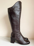 CLARKS LEMON GROVE DARK BROWN LEATHER KNEE HIGH BOOTS SIZE 7.5/41