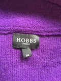 HOBBS PURPLE WOOL KNIT DOUBLE BREASTED CARDIGAN/ JACKET SIZE 14