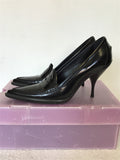MIU MIU BLACK LEATHER STILETTO HEELS SIZE 6.5 / 39.5