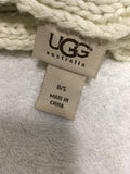 UGG IVORY CABLE KNIT HAT & SCARF SET