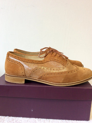 DUO TAN SUEDE LACE UP SHIMMER DESIGN BROGUES SIZE 8/42