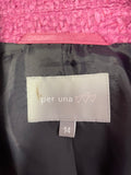 PER UNA PINK BOUCLE KNIT LONG SLEEVE JACKET SIZE 14