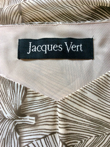 JACQUES VERT BROWN LEAF PRINT TIERED CALF LENGTH DRESS SIZE 12