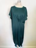 BRAND NEW BY MALENE BIRGER LINANA BOTTLE GREEN CAP SLEEVE SHIFT DRESS SIZE 38 UK 10