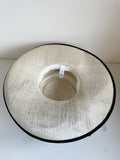 BRAND NEW MARKS & SPENCER CREAM & BLACK TRIM WIDE BRIM FORMAL HAT