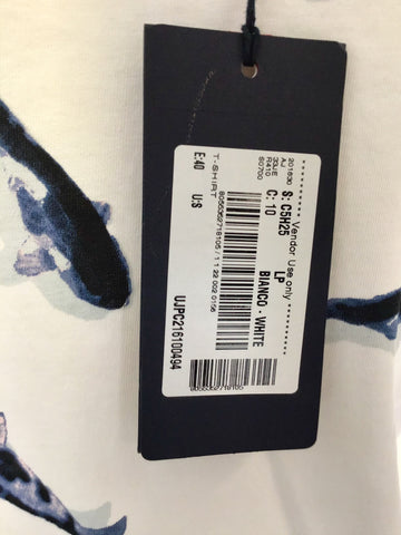 BRAND NEW ARMANI JEANS WHITE DOLPHIN PRINT T SHIRT SIZE 40 UK 10