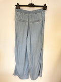 BRAND NEW GUESS IRIS LIGHT BLUE WIDE LEG TROUSERS SIZE 6 UK 10