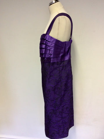 BRAND NEW LIBRA PURPLE JEWEL TRIM DRESS & JACKET SIZE 18