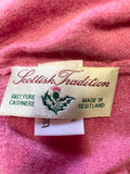 SCOTTISH TRADITION PINK 100% CASHMERE POLO NECK JUMPER SIZE M
