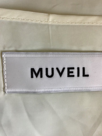 BRAND NEW MUVEIL IVORY SILK EMBROIDERED LONG SLEEVE BLOUSE SIZE 36 UK 8