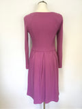 BODEN PINK LONG SLEEVE STRETCH COTTON DRESS SIZE 12L