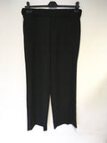 ALL SAINTS BLACK WOOL SATIN TRIM VORDANA CIGARETTE PANT TROUSERS SIZE 12