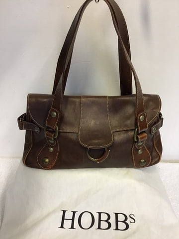 HOBBS CHESTNUT BROWN LEATHER SHOULDER BAG