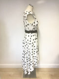 BRAND NEW NATALIYA COUTURE BLACK & WHITE SPOT FIT & FLARE OCCASION DRESS SIZE 46 UK 18