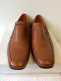 AZOR TAN LEATHER SLIP ON SHOES SIZE 10/44