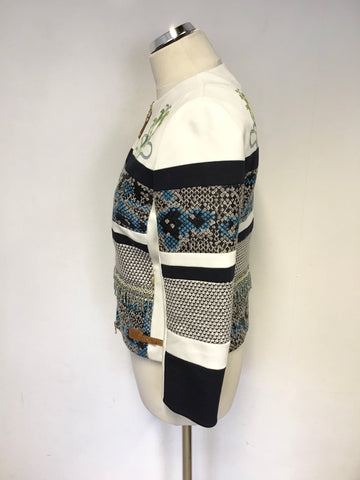 SPORTALM NEELA WHITE WITH CONTAST FABRIC WITH BEADING & EMBROIDERY SIZE 10