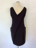 PRADA BLACK SLEEVELESS COTTON DRESS WITH REAR PLEAT DETAIL SIZE 38 UK 6 FIT UK 8/10