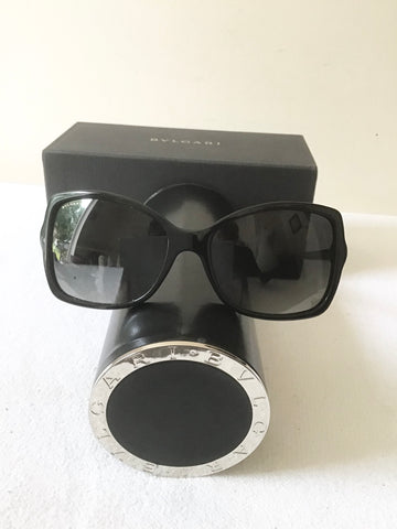 BRAND NEW BVLGARI 8139b BLACK WITH GOLD CRYSTAL TRIM SUNGLASSES