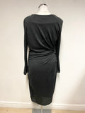 WHISTLES DARK GREEN JERSEY LONG SLEEVED PENCIL DRESS SIZE 14