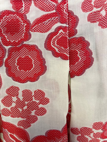 BRAND NEW DAKS RED FLORAL PRINT FIT & FLARE SILK LINED SKIRT SIZE 8