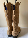 HOTTER CAMEL SUEDE KNEE LENGTH BOOTS SIZE 7/40
