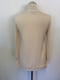 MASSIMO DUTTI CREAM SILK & CASHMERE V NECK JUMPER SIZE 12