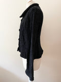 OUT OF XILE BLACK EMBOSSED DESIGN JACKET SIZE 4 UK 12/14
