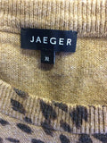 JAEGER BROWN LEOPARD PRINT SHORT SLEEVE JUMPER SIZE XL