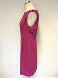 JAEGER RASPBERRY PINK SLEEVELESS SHIFT DRESS SIZE 12