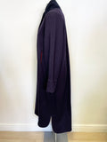 DESIGNER THIERRY COLSON PARIS PURPLE WOOL LONG COAT SIZE L