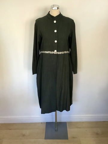 JAPANESE DESIGNER KAIT DARK GREY LINEN & COTTON BLEND COAT  SIZE M