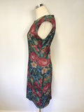 JOSEPH RIBKOFF MULTI COLOURED FLORAL PRINT PENCIL DRESS SIZE 10/12