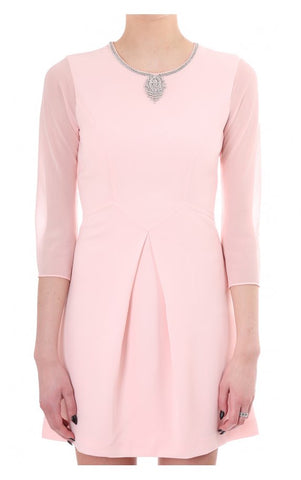 BRAND NEW WITH DEFECT TED BAKER HASWELL PINK DIAMANTÉ TRIM DRESS SIZE 3 UK 12