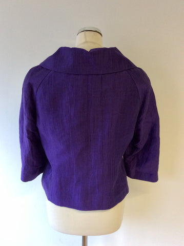 PRÉCIS PURPLE LINEN BLEND OCCASION JACKET SIZE 14