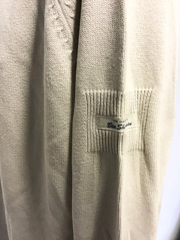 BEN SHERMAN CREAM COTTON CREW NECK JUMPER SIZE XL