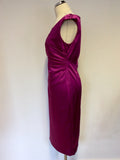 COAST FUSHIA PINK SATIN PENCIL DRESS SIZE 12